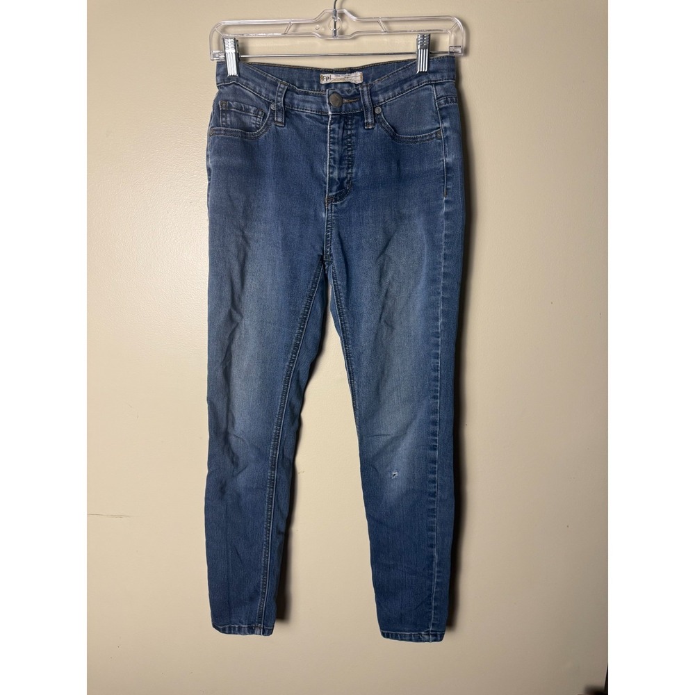 Free People Mid-Rise Stretch‎ Skinny Jeans Womens 25 Blue Comfort Boho